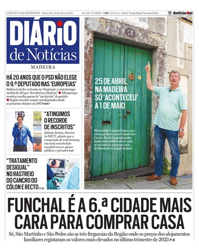 Edição do dia 24 Abril 2024 da pubicação Diário de Notícias