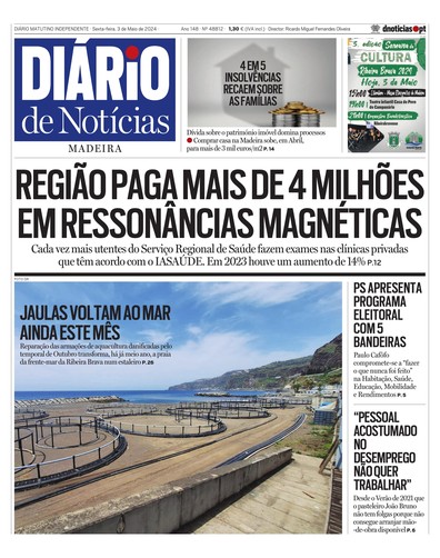 Edição do dia 3 Maio 2024 da pubicação Diário de Notícias