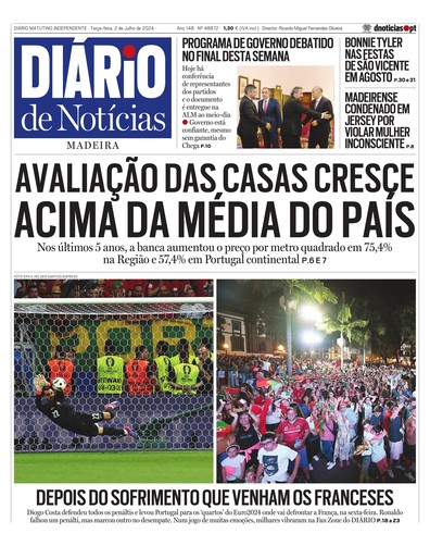 Edição do dia 2 Julho 2024 da pubicação Diário de Notícias