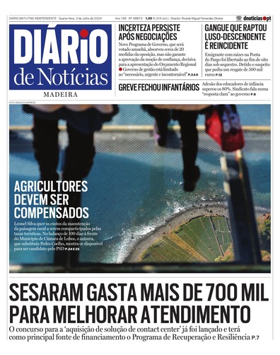 Edição do dia 3 Julho 2024 da pubicação Diário de Notícias