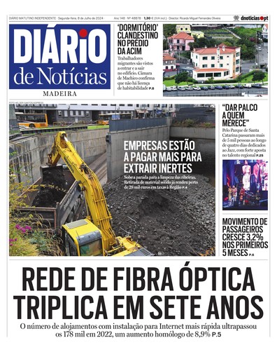 Edição do dia 8 Julho 2024 da pubicação Diário de Notícias