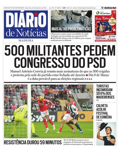 Edição do dia 20 Dezembro 2024 da pubicação Diário de Notícias