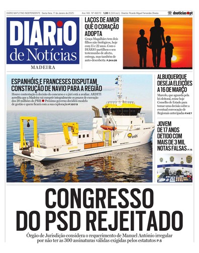Edição do dia 17 Janeiro 2025 da pubicação Diário de Notícias