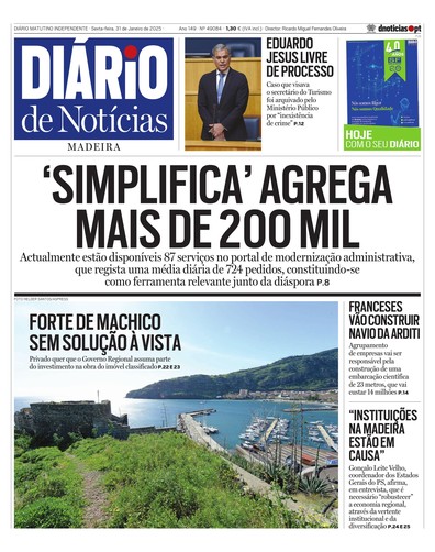 Edição do dia 31 Janeiro 2025 da pubicação Diário de Notícias