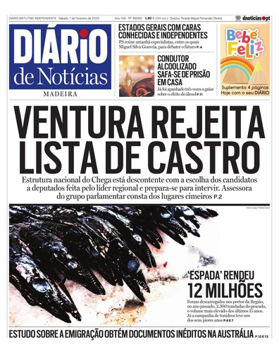 Edição do dia 1 Fevereiro 2025 da pubicação Diário de Notícias
