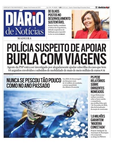 Edição do dia 8 Fevereiro 2025 da pubicação Diário de Notícias