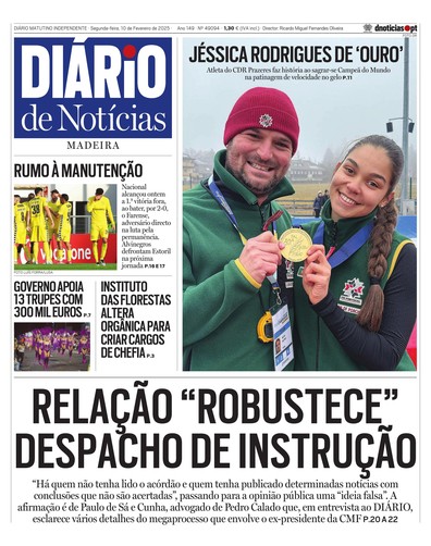 Edição do dia 10 Fevereiro 2025 da pubicação Diário de Notícias