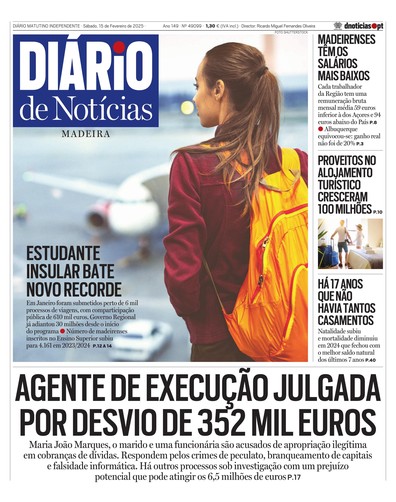 Edição do dia 15 Fevereiro 2025 da pubicação Diário de Notícias
