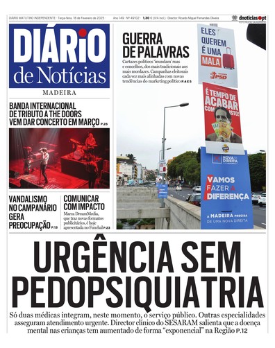 Edição do dia 18 Fevereiro 2025 da pubicação Diário de Notícias