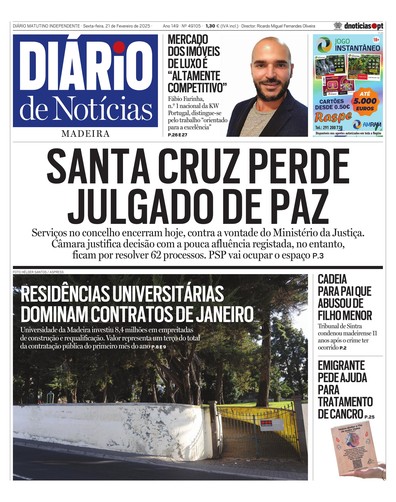 Edição do dia 21 Fevereiro 2025 da pubicação Diário de Notícias