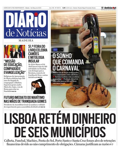 Edição do dia 1 Março 2025 da pubicação Diário de Notícias