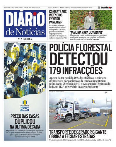 Edição do dia 8 Março 2025 da pubicação Diário de Notícias
