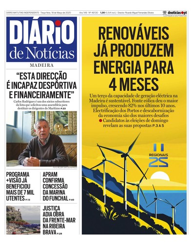 Edição do dia 18 Março 2025 da pubicação Diário de Notícias