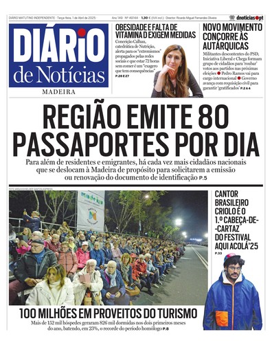 Edição do dia 1 Abril 2025 da pubicação Diário de Notícias