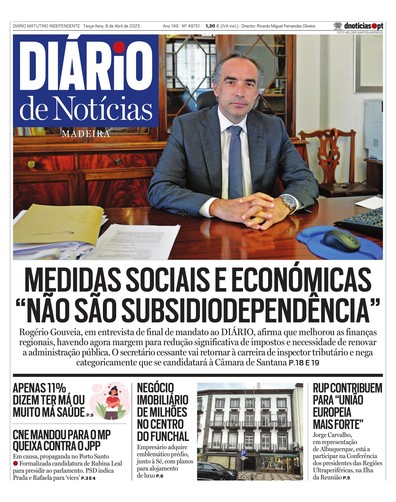 Edição do dia 8 Abril 2025 da pubicação Diário de Notícias