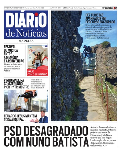 Edição do dia 17 Abril 2025 da pubicação Diário de Notícias