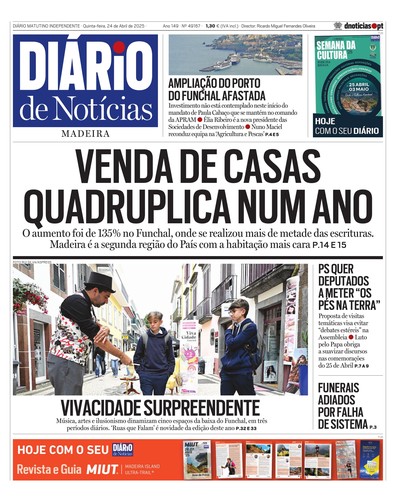 Edição do dia 24 Abril 2025 da pubicação Diário de Notícias