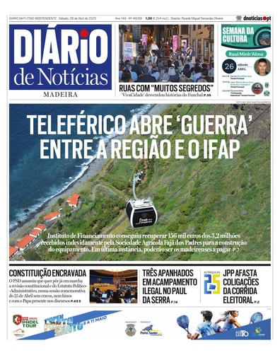 Edição do dia 26 Abril 2025 da pubicação Diário de Notícias