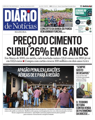 Edição do dia 29 Abril 2025 da pubicação Diário de Notícias