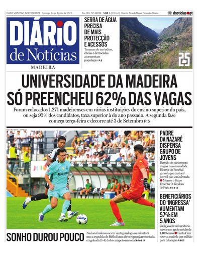 Edição do dia 24 Agosto 2025 da pubicação Diário de Notícias