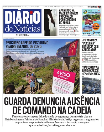 Edição do dia 24 Outubro 2025 da pubicação Diário de Notícias