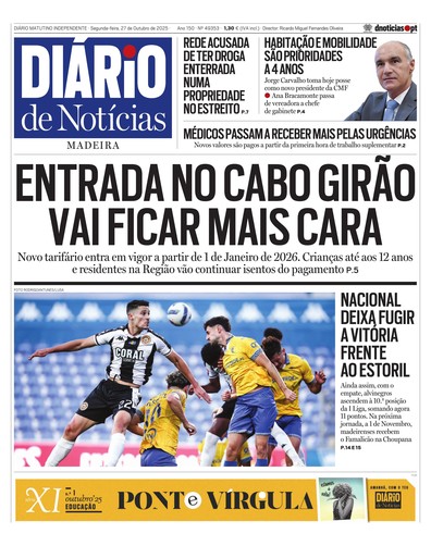 Edição do dia 27 Outubro 2025 da pubicação Diário de Notícias