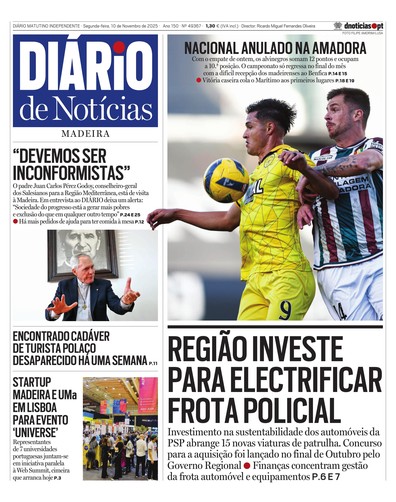 Edição do dia 10 Novembro 2025 da pubicação Diário de Notícias