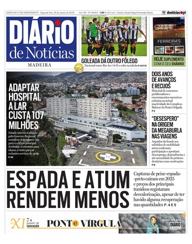 Edição do dia 26 Janeiro 2026 da pubicação Diário de Notícias