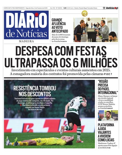 Edição do dia 2 Fevereiro 2026 da pubicação Diário de Notícias