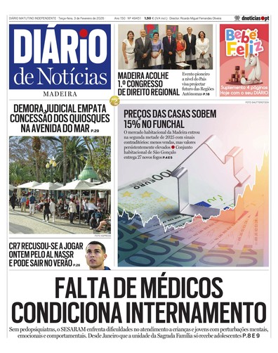 Edição do dia 3 Fevereiro 2026 da pubicação Diário de Notícias