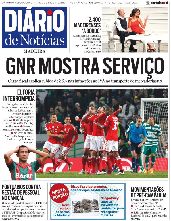 Edição do dia 9 Fevereiro 2015 da pubicação Diário de Notícias