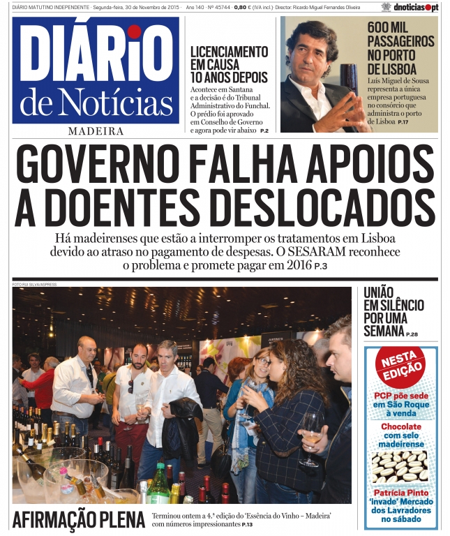 Edição do dia 30 Novembro 2015 da pubicação Diário de Notícias